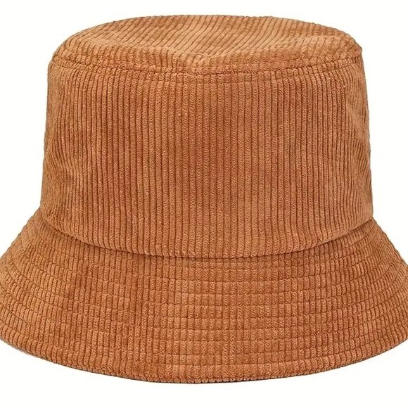 Solid Color Corduroy Bucket Hat Casual Lightweight Cap Simple Foldable Unisex Ha - Picture 3 of 5